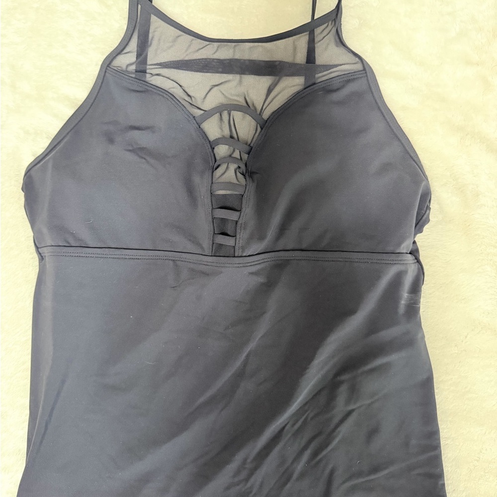 Bleu Rod Beattie Black Mesh-Detail Chemise Slip